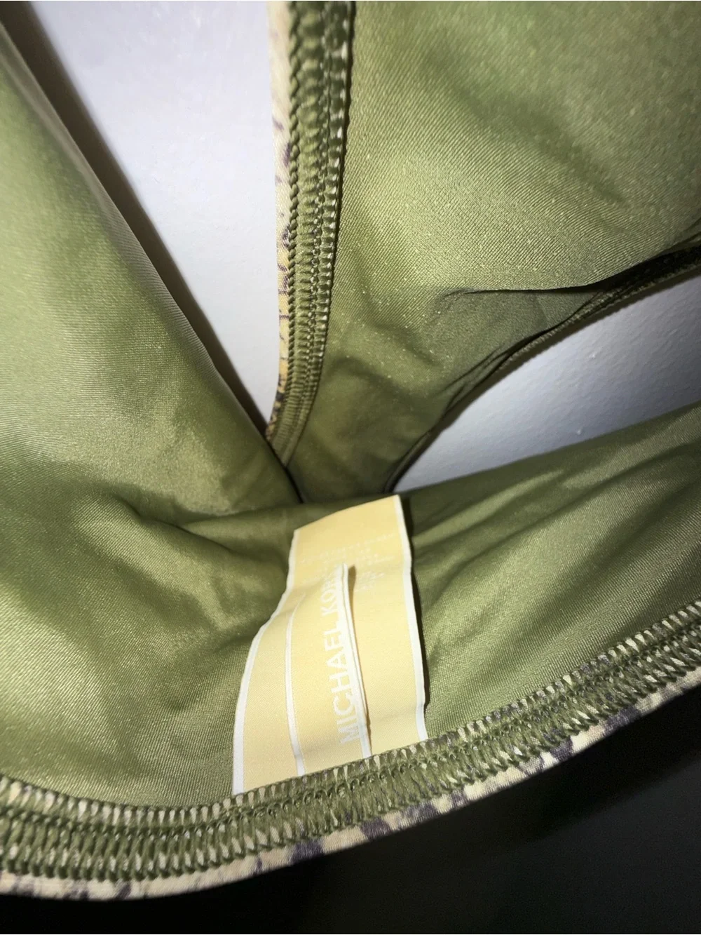 Michael Kors Snake-Print Reptile swimsuit in Brown and Olive